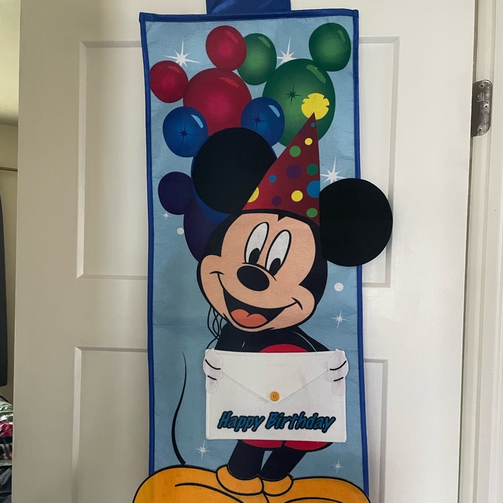 Felt Disney birthday Mickey Mouse two sided door hanger